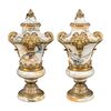 Pair of marble and gilded bronze vases - Susse Frères Foundry - Paris, 19th century.
