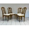 Group of four Louis XVI lacquered and gilded chairs. 18th century. Restored.