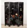 Oriental wooden screen decorated with Coromandel lacquer, early 20th century