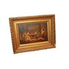 French oil on panel from the second half of the 1800s depicting an interior scene