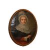 French oil on canvas from the 17th century, portrait of a Lady with a golden frame