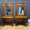 Pair of walnut consoles Carlo X 1820 with mirrors