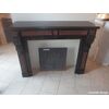 BLACK MARBLE FIREPLACE WITH 19TH CENTURY FRENCH INSERTS cm L134xP40xH107