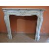 CARVED CARRARA WHITE MARBLE FIREPLACE WITH SHELLS, LOUIS XV STYLE, FRANCE