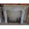 CARRARA WHITE MARBLE FIREPLACE LOUIS XV STYLE 19TH CENTURY FRANCE cm L136xP37xH108