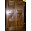 ptcr247 portoncino due ante noce mis. 104 x 180 da restaurare