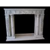 Important fireplace in white Carrara marble, antique fireplaces