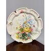 Antique large floral majolica plate, 19th century, Nove Bassano, 60x5cm