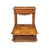 Kneeler in carved and inlaid wood. Rome, 18th century.