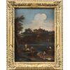 Venetian painter (18th century) - River landscape with figures.