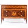 Rosewood veneered and inlaid chest of drawers in various woods, Lombardy, late 18th century