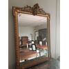 Late 19th century squared rectangular gilded wood mirror
