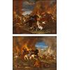 Pair of battle scenes