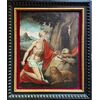 Dipinto olio su tela raffigurante San Girolamo penitente.