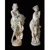 Coppia di sculture antiche da giardino in pietra Vicentina. Periodo XX secolo.