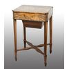 Antique Napoleon III work table in fine exotic woods. France, 19th century.