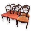 PANC169 - No. 6 Rocaille chairs, 19th century, dimensions cm W 50 x D 45 x H 94