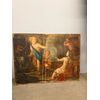 Antico dipinto Bacco con Cherubini fine XVII sec olio su tela 103x77cm Prima tela