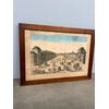 Antique 19th century painted engraving, "Vue de la Carriere de Nency au Septentrion", 52x38cm