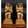 Coppia di angeli alati in legno intagliato, Toscana XVII secolo