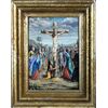 "Crucifixion of Christ" oil on panel