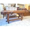 19th-century carpenter's workbench with triple vise