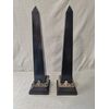 Piccola coppia di obelischi in marmo nero del Belgio - H 46 cm