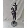 Meravigliosa scultura raffigurante Satiro con capretta - H 68 cm