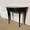 Antique Louis XVI half-moon console/table from the late 1700s, black lacquered, Siena. Measurements: 89 x 34 cm, height 71 cm.