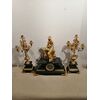 Orologio e candelabri in bronzo dorato trittico Francia seconda metà '800