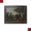 LATE 17TH CENTURY PAINTING WITH LANDSCAPE AND FIGURE