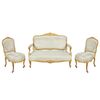 Carved and gilded wooden living room set. France, 19th century.