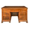 Walnut veneered trestle desk. Italy, first half of the 19th century.