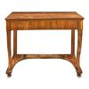 Walnut veneered wall console. Italy, first half of the 19th century.