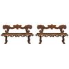 Pair of noble benches in solid carved walnut. Northern Italy, 17th century.
