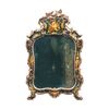 Small carved, lacquered and painted wooden mirror. Venice, 18th century.