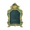 Small carved, lacquered, and painted wooden mirror. Venice, 18th century.