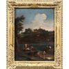 Venetian painter (18th century) - River landscape with figures.