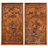 Coppia di pannelli da parete in legno intagliato. Italia, prima metà XX secolo.