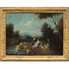 Giuseppe Zais (Forno di Canale 1709 - Treviso 1784) - Landscape with shepherds and spinner.