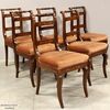 Antique set of 6 Carlo X inlaid walnut chairs - Italy 19th century