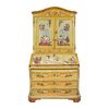 Two-body trumeau in lacquered and painted wood. Rome, 18th century.