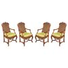 Four carved wooden armchairs. Lombardy, mid-18th century.