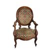 Louis Philippe style walnut medallion armchair - 19th century