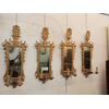 Set of 4 small gilded wood mirrors with friezes
