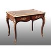 Antique French Napoleon III desk in precious exotic woods with gilded bronze inlays. 19th century period.