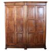 Large antique solid walnut wardrobe, 19th century