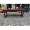 RECTANGULAR WALNUT TABLE WITH DRAWER, LATE 18TH CENTURY, RESTORED cm L200xW77xH78