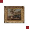 DIPINTO CON SCENA DI CACCIA META’ XVIII SECOLO