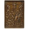 Galeazzo Mondella detto Il Moderno placchetta in bronzo raffigurante la crocifissione